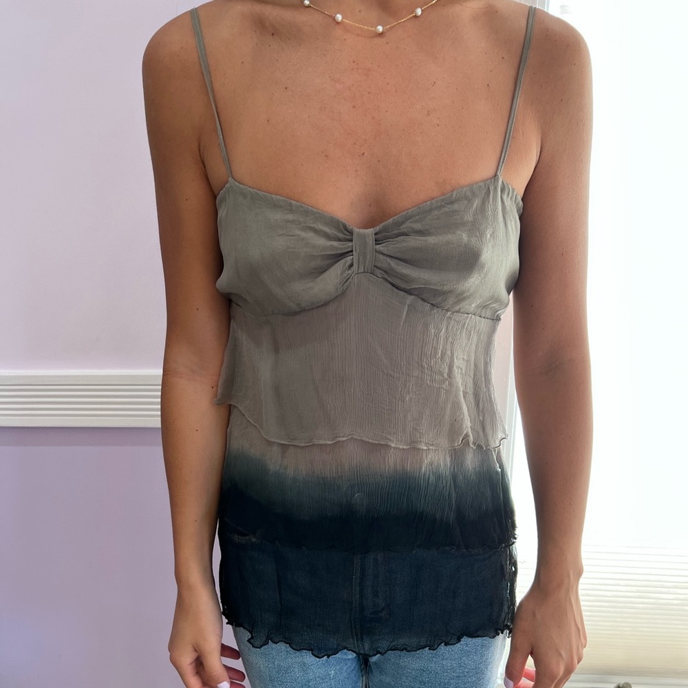 Gray/ Black Blouse